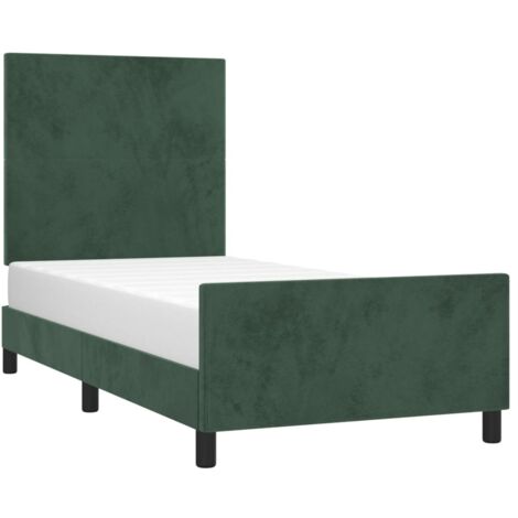 vidaXL Giroletto senza Materasso Verde Scuro 100x200 cm in Velluto