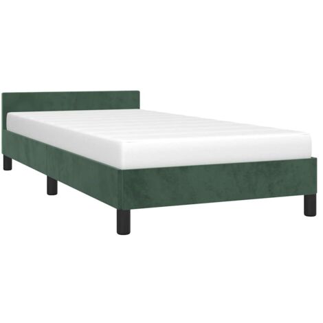 vidaXL Giroletto senza Materasso Verde Scuro 90x190 cm in Velluto