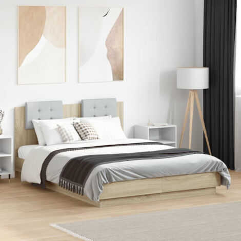 vidaXL Giroletto Testiera Rovere Sonoma 140x190 cm Legno Multistrato