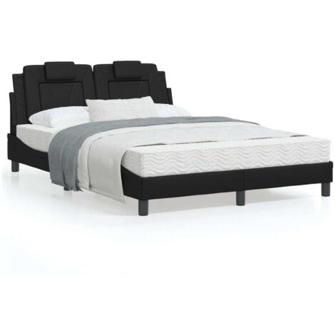 vidaXL Giroletto Viana con LED senza Materasso Nero 120x200 cm