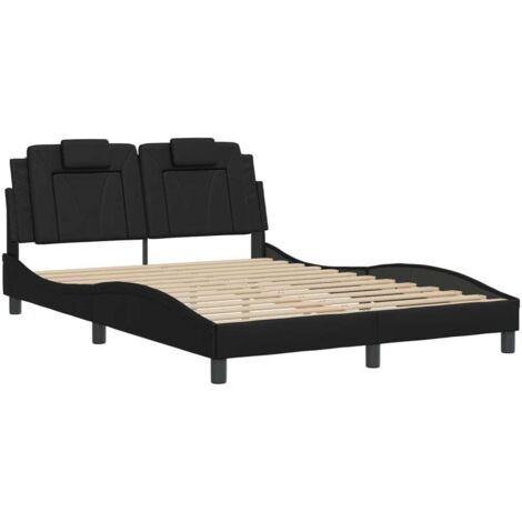 vidaXL Giroletto Viana con LED senza Materasso Nero 140x190 cm