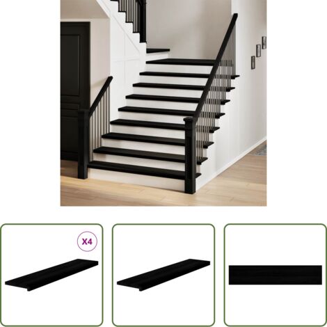 vidaXL Gradini in rovere -  Gradini 4 pz Marrone Scuro 120x25x2 cm Legno Massello Rovere