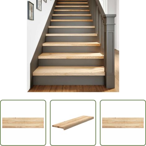 vidaXL Gradini in rovere massello -  Gradini 2 pz 100x30x2 cm in Rovere Massello Non Trattato