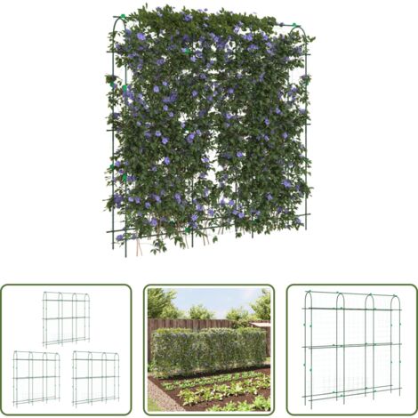 vidaXL Graticcio da giardino -  Tralicci Giardino per Piante Rampicanti 3pz Telaio a U Acciaio