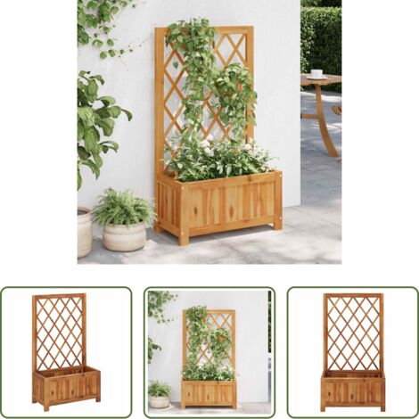 vidaXL Graticcio in legno -  Letto Rialzato da Giardino con Graticcio in Massello di Acacia