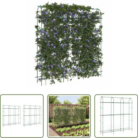 vidaXL Graticcio per piante -  Tralicci Giardino per Piante Rampicanti 2pz Telaio a U Acciaio