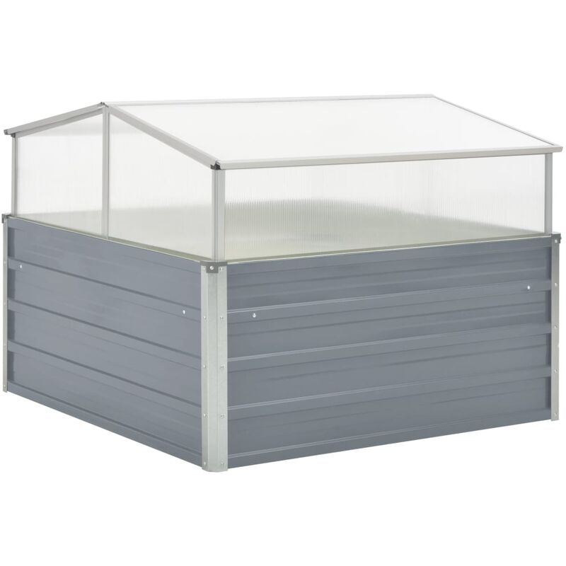 Greenhouse 100x100x85 Cm Galvanised Steel Grey Vidaxl
