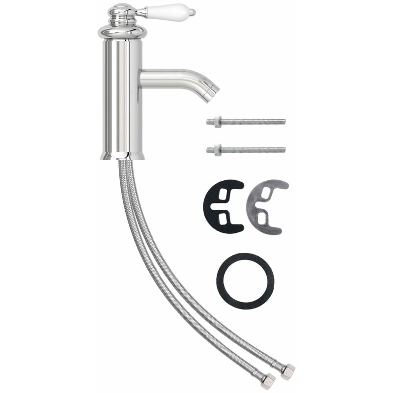 

vidaXL Grifo para lavabo de baño acabado cromado 130x180 mm - Plateado