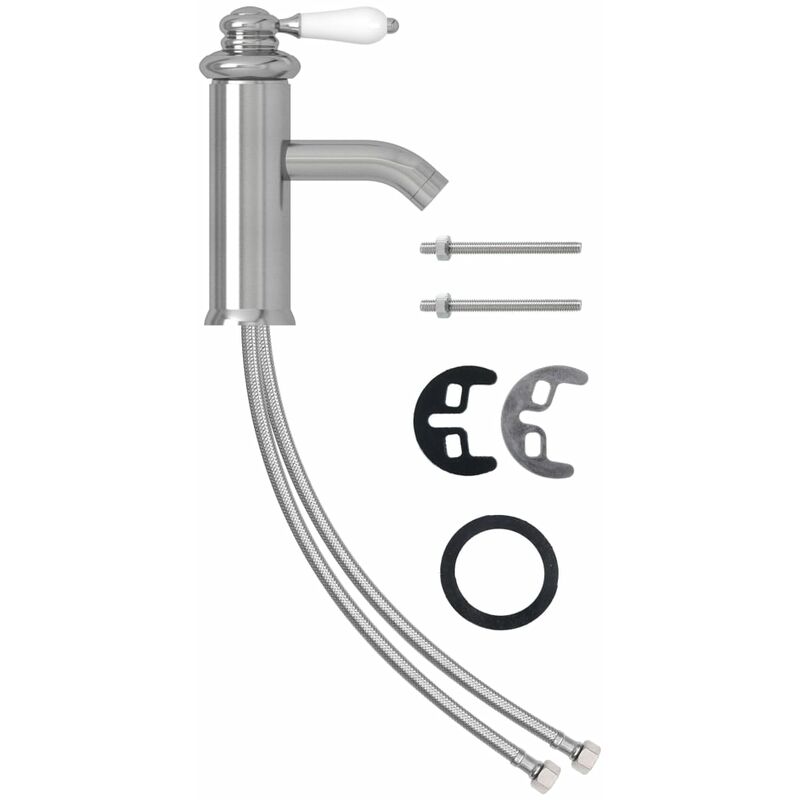 

vidaXL Grifo para lavabo de baño plateado 130x180 mm - Antracita