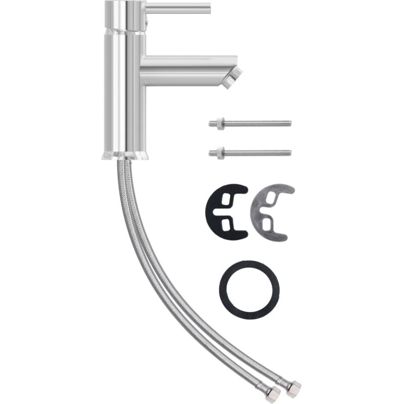 

vidaXL Grifo para lavabo de baño acabado cromado 130x176 mm - Plateado