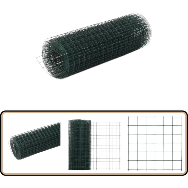 Vidaxl - Grillage Acier avec revêtement en pvc 10x0,5 m Vert