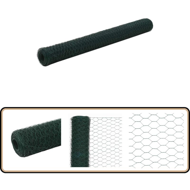 Vidaxl - Grillage Acier avec revêtement en pvc 25x1,2 m Vert