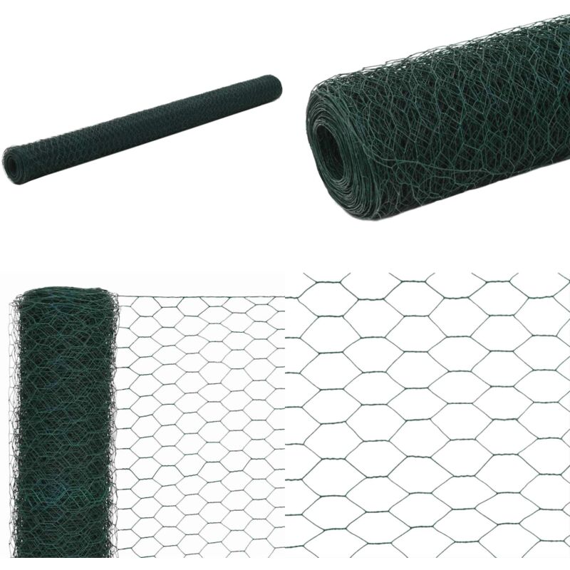 Vidaxl - Grillage Acier avec revêtement en pvc 25x1,5 m Vert