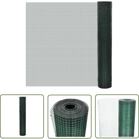 vidaXL Grillage acier galvanisé et revêtement en PVC 10x1 m vert