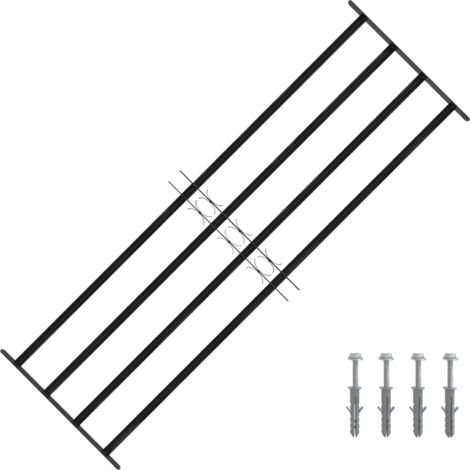 vidaXL Grille de Fenêtre Noir 175 x 60 cm Acier enduit de poudre