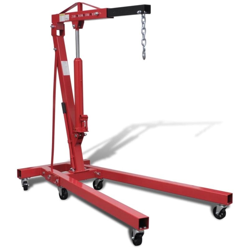 

vidaXL Grúa de motores plegable 2 toneladas 88,2 kg - Rojo