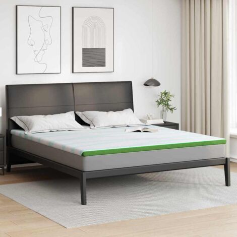 vidaXL Guanciali per materassi Bianco e Verde 200 x 200 cm