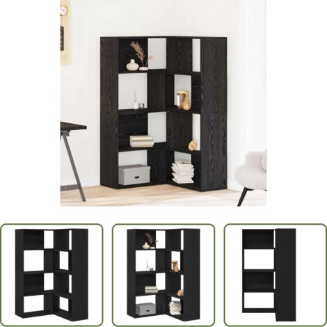 vidaXL Guardaroba minimalista -  Guardaroba 2 pcs Rovere Nero 85 x 85 x 140 cm Legno multistrato