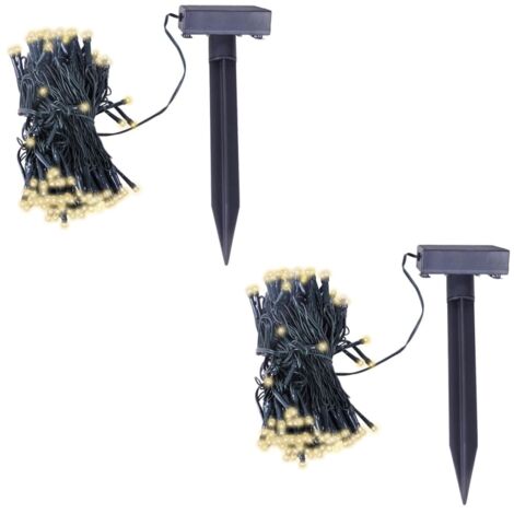 vidaXL Guirlande lumineuse solaire LED 2 pcs Blanc chaud