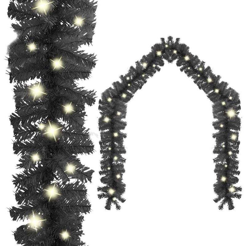 

vidaXL Guirnalda de Navidad con luces LED negro 20 m - Negro