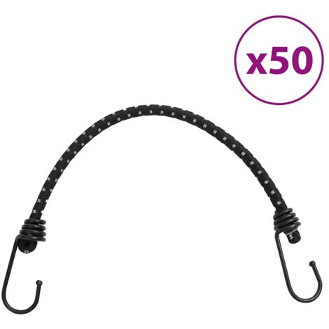vidaXL Gummiseile Reflektierend mit Haken 50 Stk. 38 cm