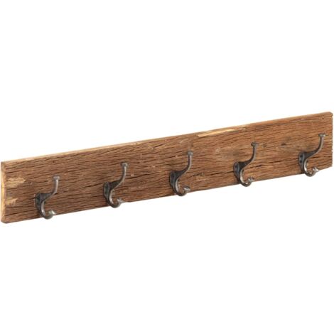 vidaXL Hall Hanger with 5 Hooks 100x2.5x15 cm Solid Reclaimed Wood