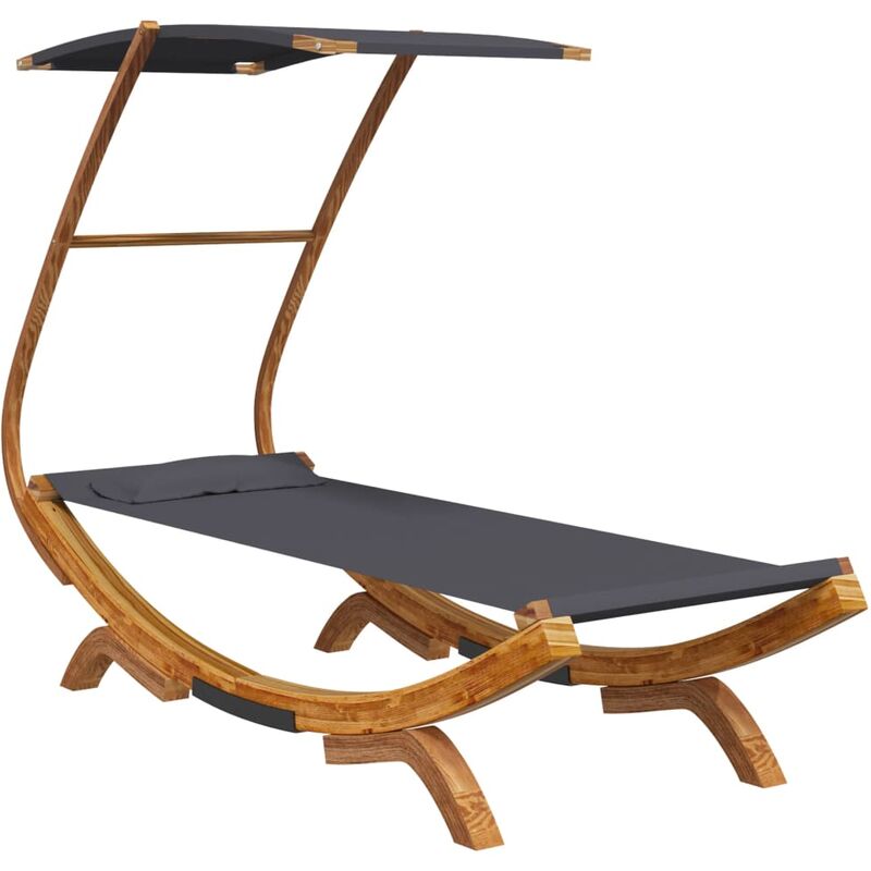 

vidaXL Hamaca con dosel madera curvada gris antracita 100x198x150 cm - Antracita
