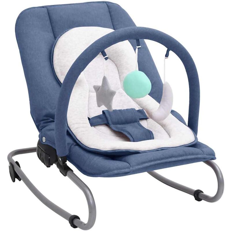 

Hamaca mecedora para bebés de acero azul marino - Azul - Vidaxl