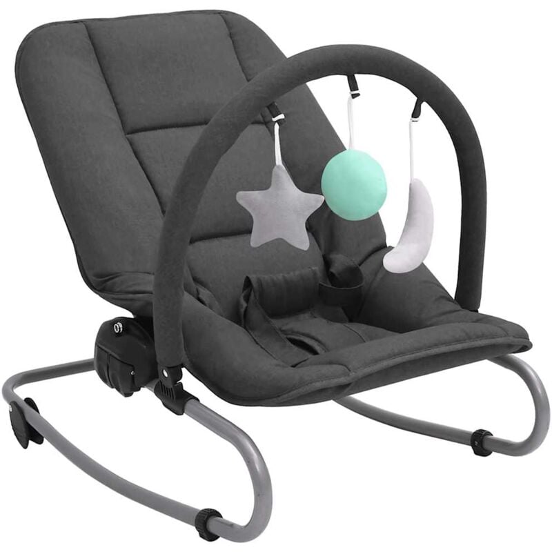 

vidaXL Hamaca mecedora para bebés de acero gris antracita - Antracita