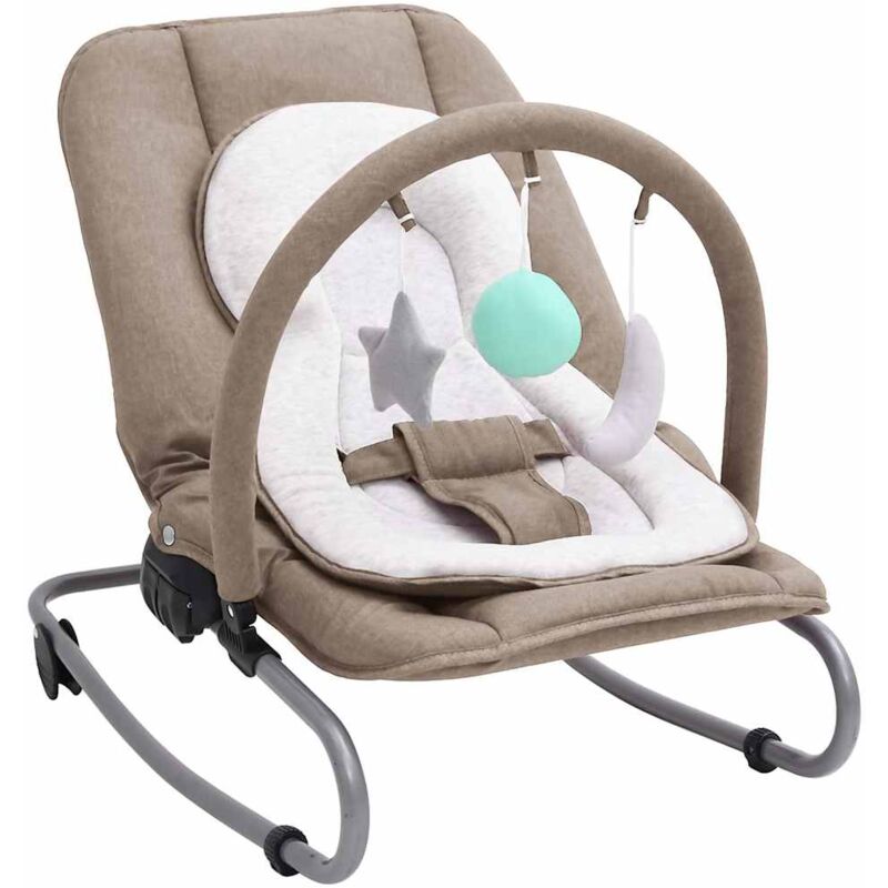 

vidaXL Hamaca mecedora para bebés de acero gris taupe - Gris Topo