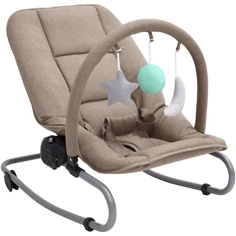 

vidaXL Hamaca mecedora para bebés de acero gris taupe - Gris Topo