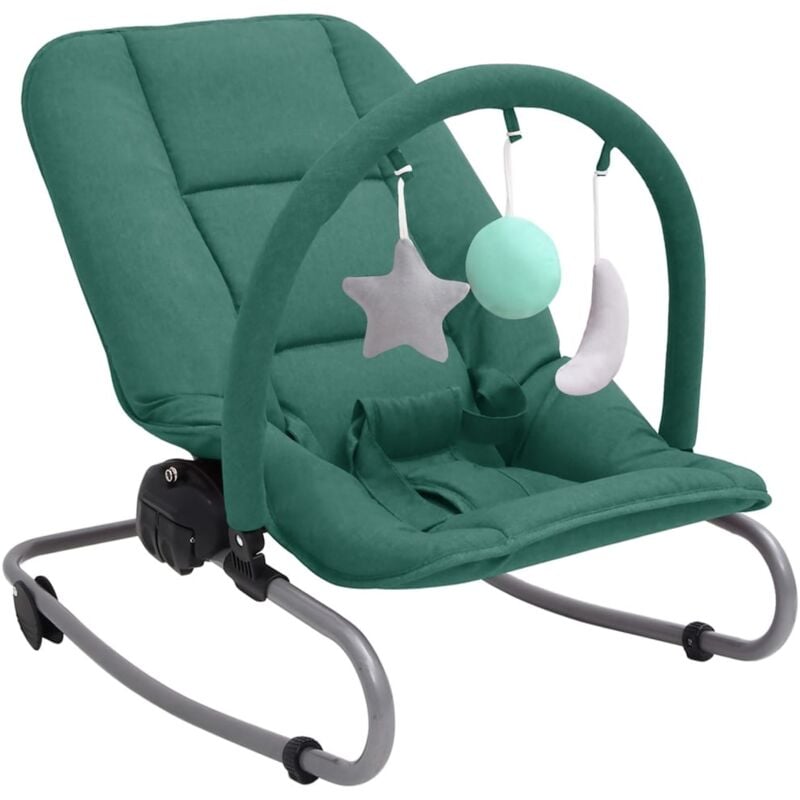

vidaXL Hamaca mecedora para bebés de acero verde - Verde