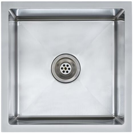 vidaXL Handmade Kitchen Sink with Strainer Stainless Steel - Silver