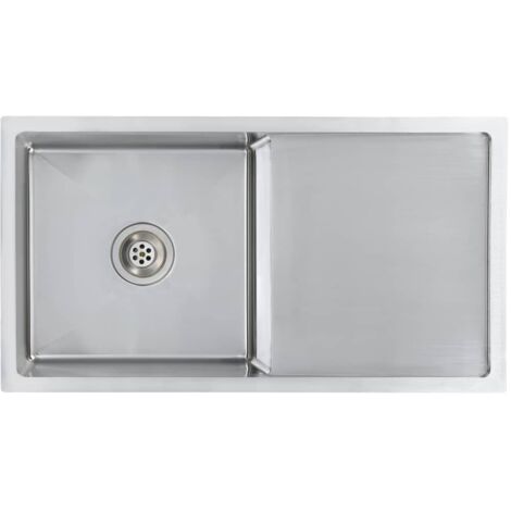 main image of "vidaXL Handmade Kitchen Sink with Strainer Stainless Steel - Silver"