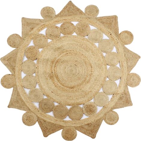 vidaXL Handmade Rug Braided Jute 90 cm