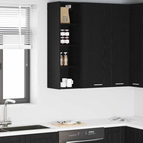 vidaXL  Hanging Cabinet  Black Oak 30 x 29.5 x 100 cm Engineered Wood