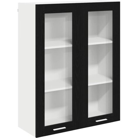 vidaXL Hanging Cabinet Black Oak 80 x 31 x 100 cm Engineered Wood