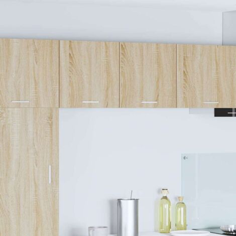 vidaXL  Hanging Cabinet  Riga 2 pcs Sonoma Oak and White 40 x 31 x 40 cm