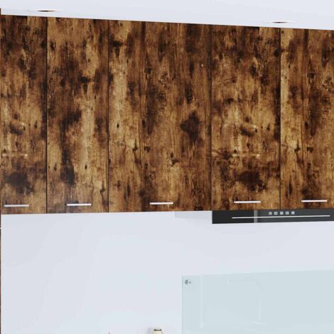 vidaXL  Hanging Cabinet  with Door Smoked Oak and White 50 x 31 x 80 cm