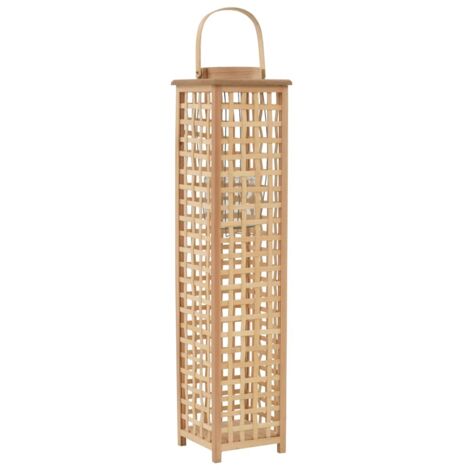 vidaXL Hanging Candle Lantern Holder Bamboo Natural