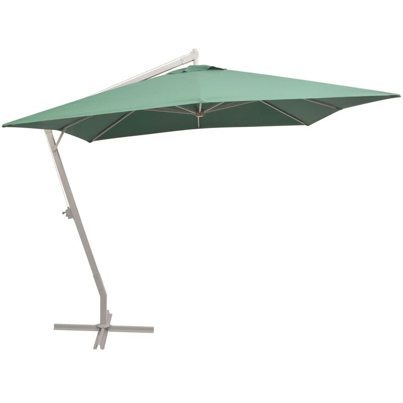 Vidaxl - Hanging Garden Parasol 300x300 Cm Green Aluminium Pole