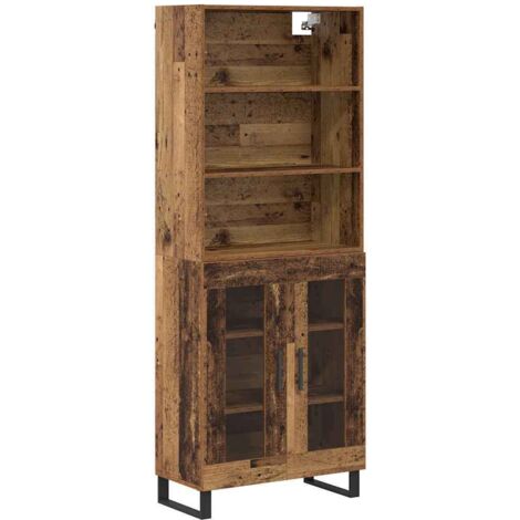 vidaXL Haut Armoire 2 pcs Bois ancien Bois d'ingénierie