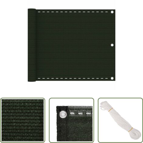 vidaXL HDPE -  Schermo Frangivista per Balcone Verde Scuro 75x500 cm in HDPE