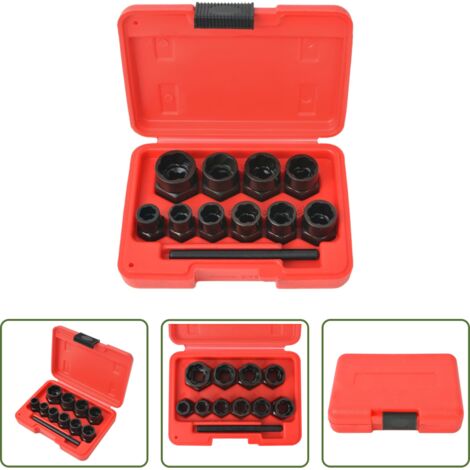 vidaXL Herramientas de extracción -  Juego de extractor de pernos y tuercas dañadas 11 piezas acero