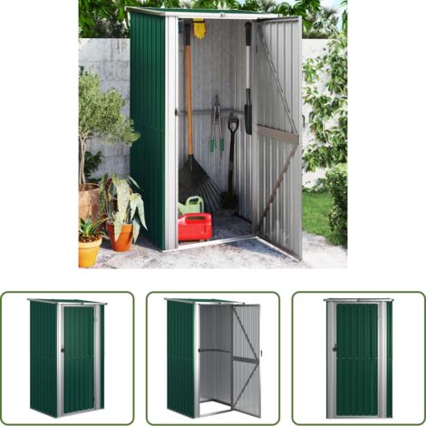 vidaXL Herramientas de jardín -  Caseta de jardín verde 118,5x97x209,5 cm acero galvanizado