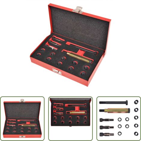 vidaXL Herramientas de reparación -  Kit reparación de rosca bujía incandescente 15 pzas M10x1,0mm