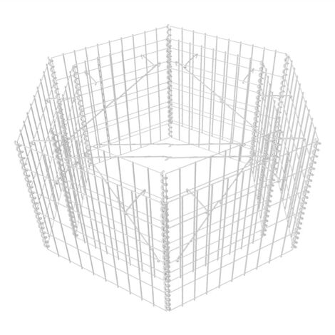 vidaXL Hexagonal Gabion Raised Bed 100x90x50 cm - Silver