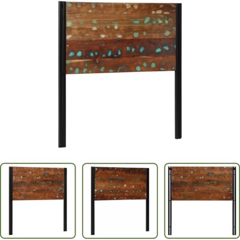 vidaXL Hierro -  Cabecero 100 cm Madera Maciza Reciclada y Hierro