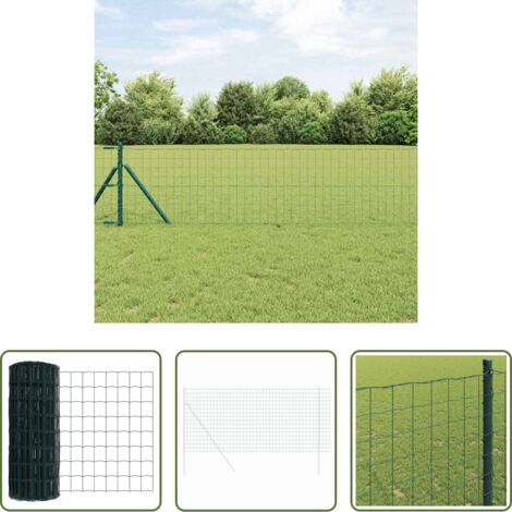 vidaXL Hierro recubierto de PVC -  Euro Valla Verde 0,6 x 10 m Hierro recubierto de PVC