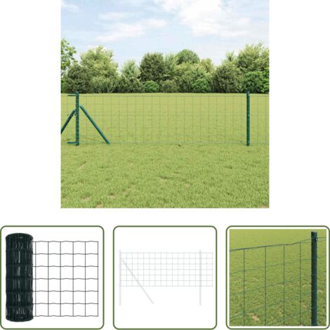 vidaXL Hierro recubierto de PVC -  Euro Valla Verde 0,6 x 25 m Hierro recubierto de PVC
